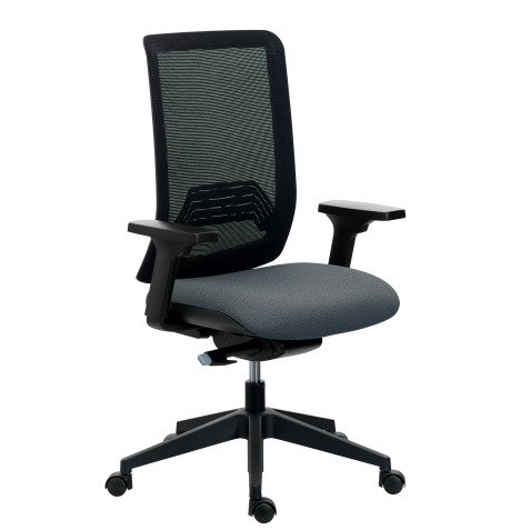 Office chair IMAX with mesh backrest - 3D armrests - Synchronous mechanism - Black nylon base