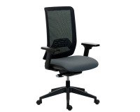 Chaise de bureau Wi-Max dossier maille - accoudoirs 3D - Mécanisme Synchrone - Pied nylon noir