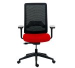 Chaise de bureau IMAX dossier maille - avec ou sans accoudoirs - Mécanisme Synchrone + réglage profondeur d'assise - Pied noir