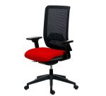 Chaise de bureau IMAX dossier maille - avec ou sans accoudoirs - Mécanisme Synchrone + réglage profondeur d'assise - Pied noir