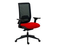 Bureaustoel IMAX met netstructuur rugleuning - 3D-armleuningen - Synchroonmechanisme - Nylon voet - Duo rood