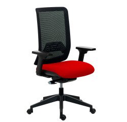 Office chair IMAX mesh backrest - 3D armrests - Synchronous Mechanism - Nylon Base - Red duo