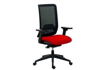 Office chair IMAX mesh backrest - 3D armrests - Synchronous Mechanism - Nylon Base - Red duo