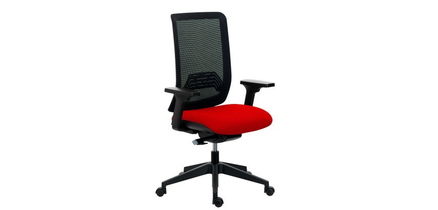 Office chair IMAX mesh backrest - 3D armrests - Synchronous Mechanism - Nylon Base - Red duo