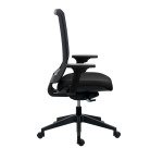 Chaise de bureau Wi-Max dossier maille - accoudoirs 3D - Mécanisme Synchrone - Pied nylon noir