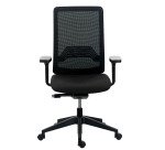 Chaise de bureau Wi-Max dossier maille - accoudoirs 3D - Mécanisme Synchrone - Pied nylon noir