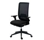Chaise de bureau Wi-Max dossier maille - accoudoirs 3D - Mécanisme Synchrone - Pied nylon noir