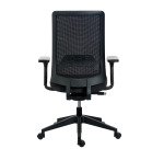 Chaise de bureau Wi-Max dossier maille - accoudoirs 3D - Mécanisme Synchrone - Pied nylon noir