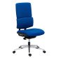 Office chair IMAX - blue fabric backrest - synchronous + seat depth adjustment - lumbar support - armless - aluminum base