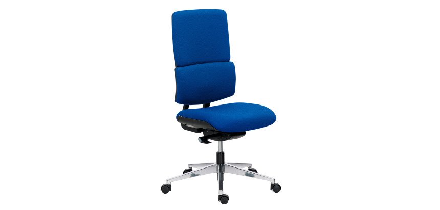 Chaise de bureau IMAX tissu non feu, avec ou sans accoudoirs, soutien lombaire, mécanisme synchrone auto régulé, pieds aluminium