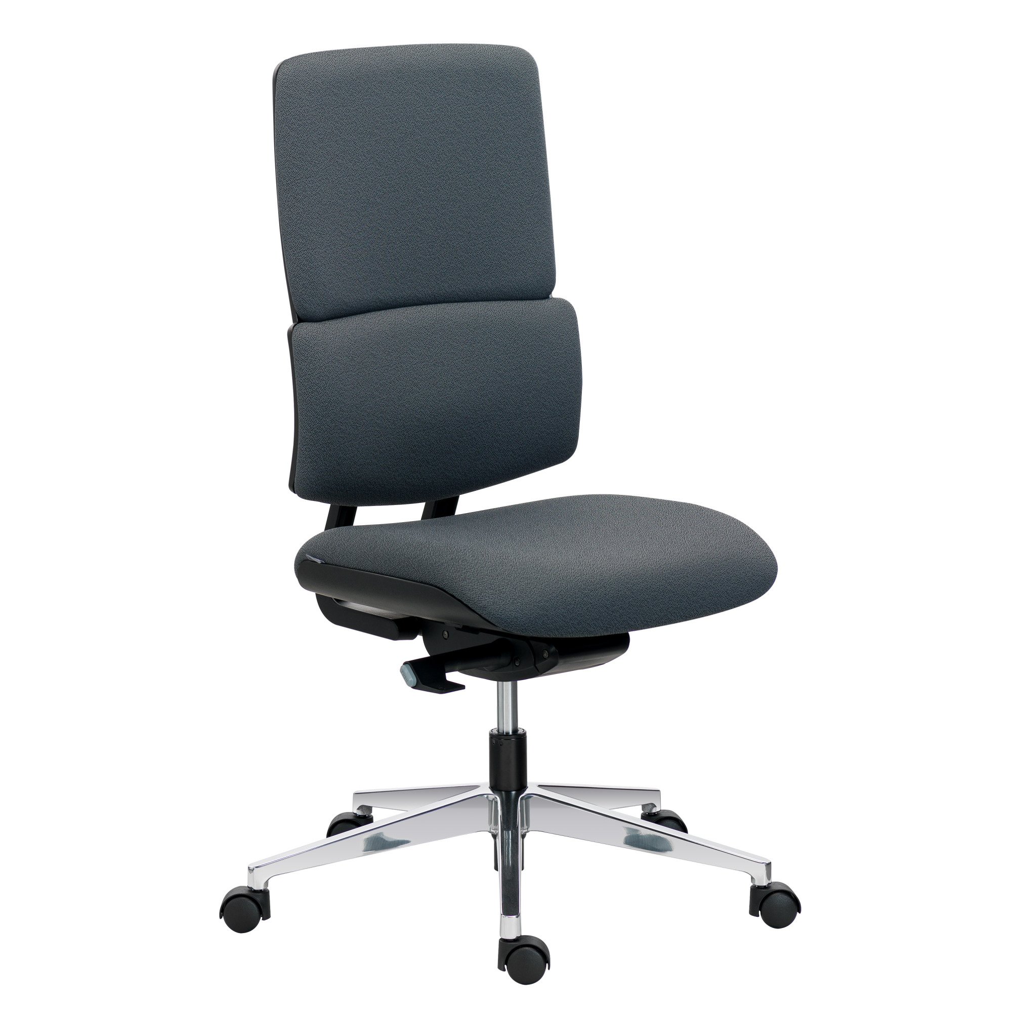 Office chair IMAX - gray fabric backrest - synchronous + seat depth adjustment - lumbar support - armless - aluminum base