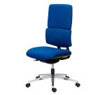 Chaise de bureau IMAX tissu non feu, avec ou sans accoudoirs, soutien lombaire, mécanisme synchrone auto régulé, pieds aluminium