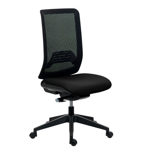 Chaise de bureau IMAX dossier maille - avec ou sans accoudoirs - Mécanisme Synchrone + réglage profondeur d'assise - Pied noir