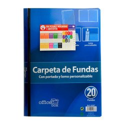 Carpeta flexible con lomo y portada personalizables 20 fundas