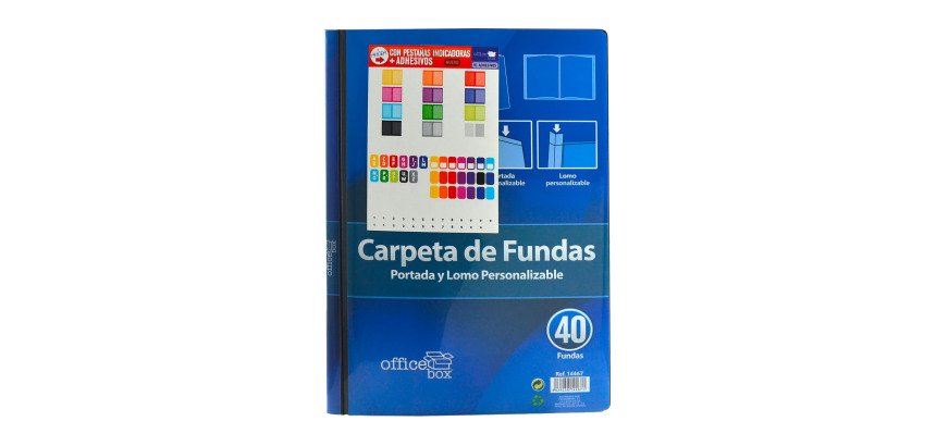 Carpeta flexible con lomo y portada personalizables 40 fundas