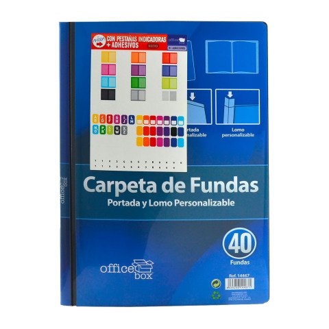 Carpeta flexible con lomo y portada personalizables 40 fundas