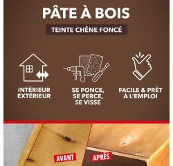 Pâte rebouchage bois - naturel - 250 g