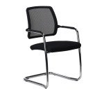 Seda per visitatore ZHTOP con schienlae in rete nera, base a slitta e seduta in tessuto