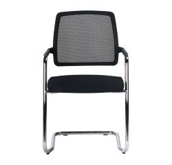 Seda per visitatore ZHTOP con schienlae in rete nera, base a slitta e seduta in tessuto