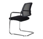 Seda per visitatore ZHTOP con schienlae in rete nera, base a slitta e seduta in tessuto