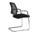 Seda per visitatore ZHTOP con schienlae in rete nera, base a slitta e seduta in tessuto