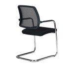 Seda per visitatore ZHTOP con schienlae in rete nera, base a slitta e seduta in tessuto