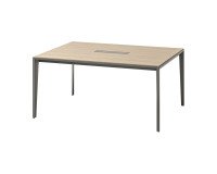 Tabelle Opal L 160 x T 120 cm mit Top-Zugang und Eichen-Grauschatten-Fußkanal.