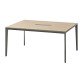 Table Opale L 160 x P 120 cm avec top access et goulotte orme pied gris ombre