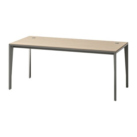 Bureau droit Opale L 180 x P 80 cm orme pied gris