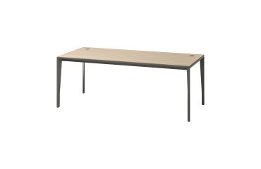 Straight desk Opale W 200 x D 90 cm elm grey base