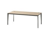 Rechte tafel Opale L 200 x D 90 cm essenhout met grijze poten