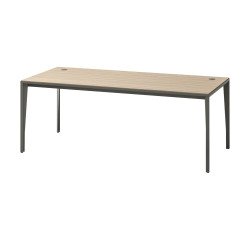 Straight desk Opale W 200 x D 90 cm elm grey base