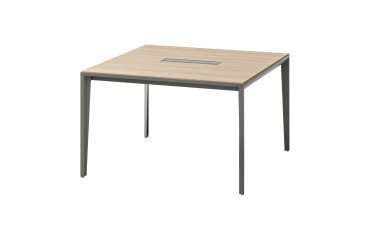 Tabelle Opale Quadrat L 120 x T 120 cm mit Top-Zugang und Ormegießkane mit grauem Schattenfuß