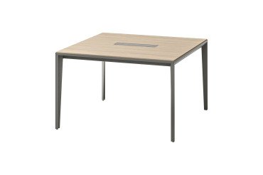 Tabelle Opale Quadrat L 120 x T 120 cm mit Top-Zugang und Ormegießkane mit grauem Schattenfuß