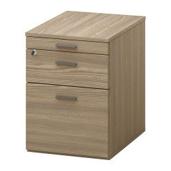 Mobile pedestal with Opale wheels 2 drawers + 1 pencil tray drawer elm