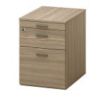 Caisson mobile à roulettes Opale 2 tiroirs +1 tirette plumier  tiroirs orme