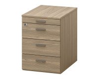 Mobile drawer unit with wheels Opal 3 drawers + 1 pencil drawer elm