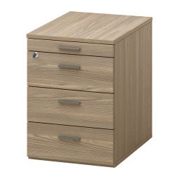 Mobile drawer unit with wheels Opal 3 drawers + 1 pencil drawer elm