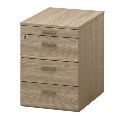 Mobile drawer unit with wheels Opal 3 drawers + 1 pencil drawer elm
