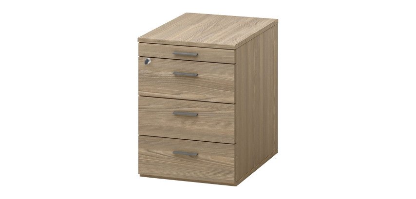 Mobile drawer unit with wheels Opal 3 drawers + 1 pencil drawer elm