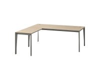 Ecke Schreibtisch Opal L 200 x T 190 cm graue Eiche Fuß