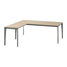 Bureau d'angle Opale L 200 x P 190 cm orme pied gris