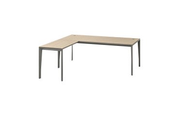 Corner desk Opal L 200 x D 190 cm elm gray foot