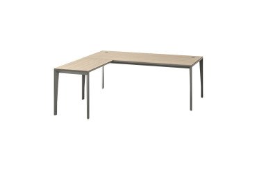 Bureau de direction d'angle Opale orme pied gris