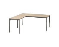 Eckschreibtisch Opal L 180 x T 180 cm, Esche graue Füße.