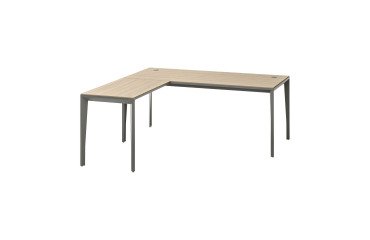 Corner desk Opale W 180 x D 180 cm elm grey foot