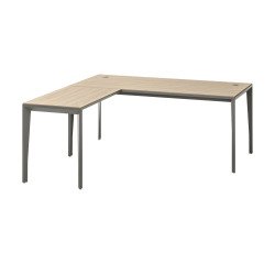 Corner desk Opale W 180 x D 180 cm elm grey foot