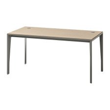 Bureau droit Opale L 160 x P 80 cm orme pied gris