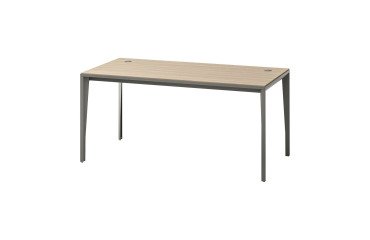 Opale straight desk L 160 x D 80 cm elm gray foot