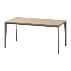 Bureau recht Opale L 160 x D 80 cm essenhout met grijze poten